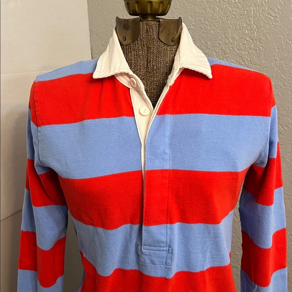 VINTAGE J.CREW ALWAYS STRIPED POLO LONG SLEEVE SHIRT WOMENS SIZE SMALL - Picture 2 of 13